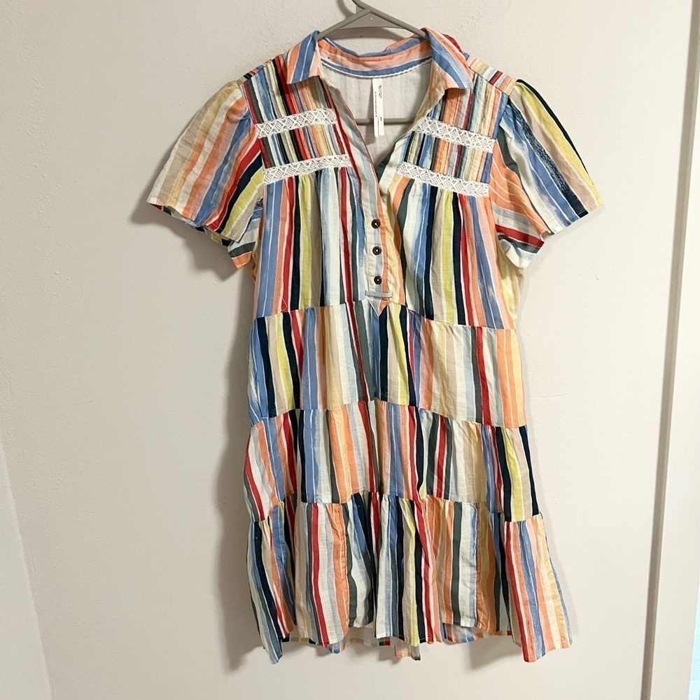 Anthropologie Georgina Tiered cotton Shirt Dress - Picture 3 of 12